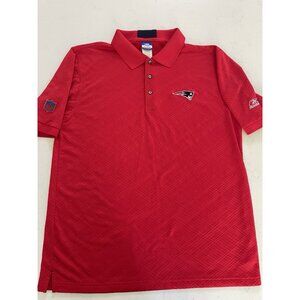 Reebok  Patriots Golf Shirt NFL Play Dry Polo Men's Red Short Sleeve Size Medium